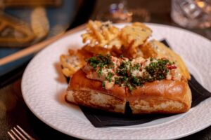 classic lobster roll with caviar